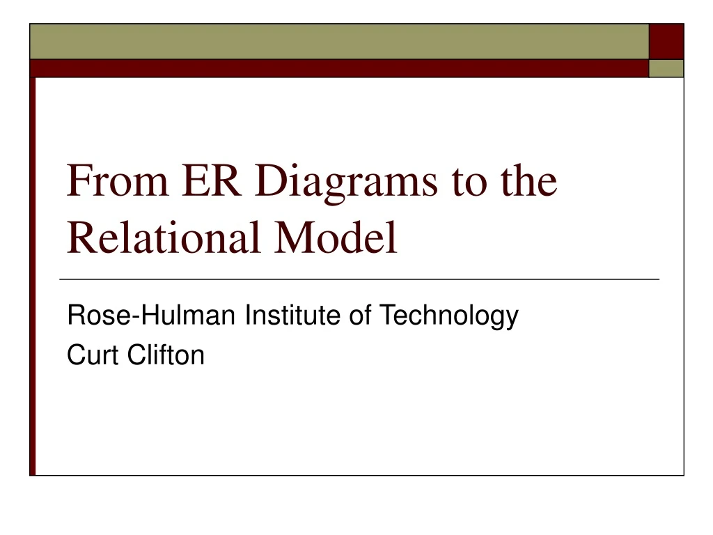 from er diagrams to the relational model