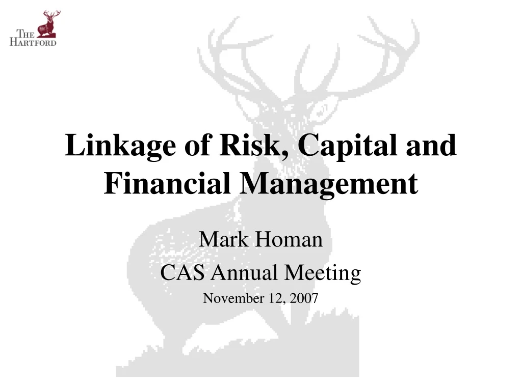 linkage of risk capital and financial management