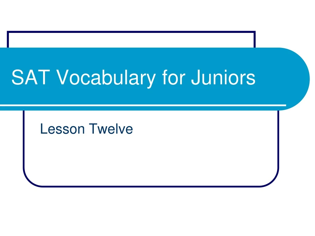 sat vocabulary for juniors
