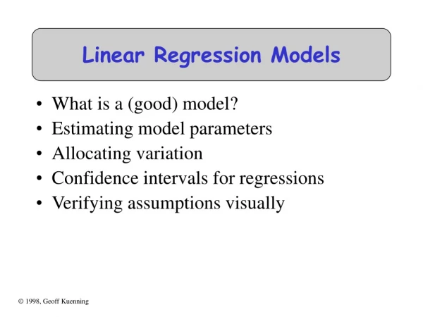 Linear Regression Models