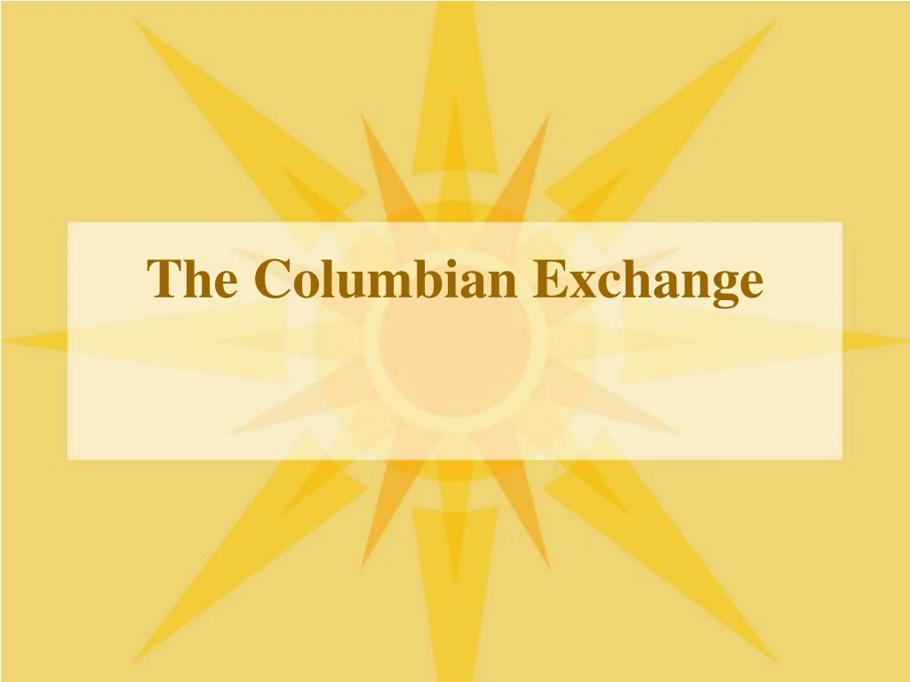 the columbian exchange