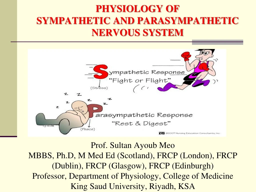 physiology of sympathetic and parasympathetic