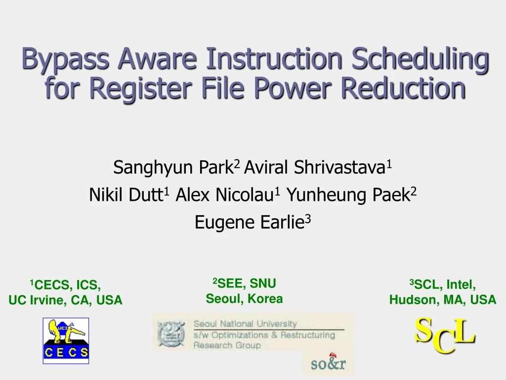 bypass aware instruction scheduling for register file power reduction