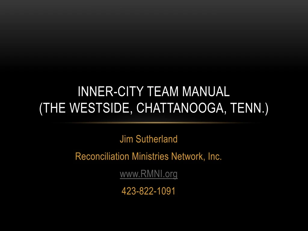 inner city team manual the westside chattanooga tenn