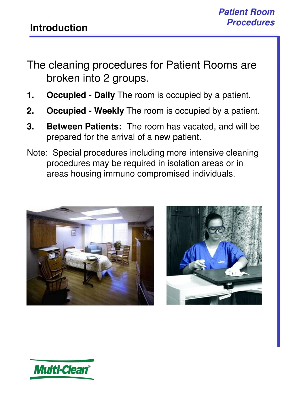 patient room procedures