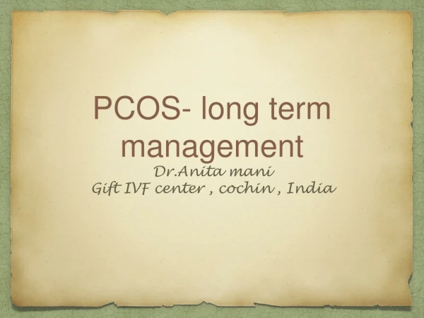PCOS- long term management