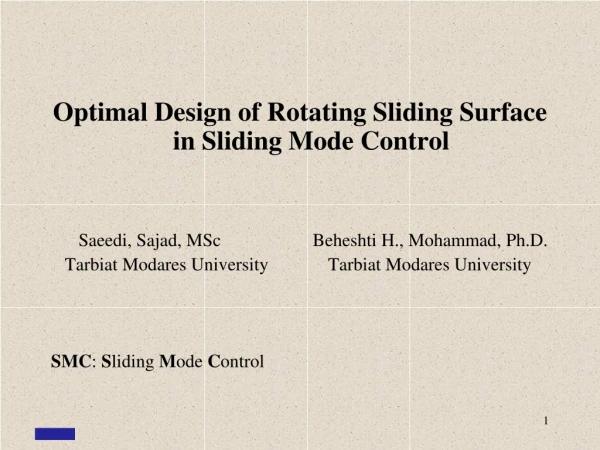 Optimal Design of Rotating Sliding Surface in Sliding Mode Control
