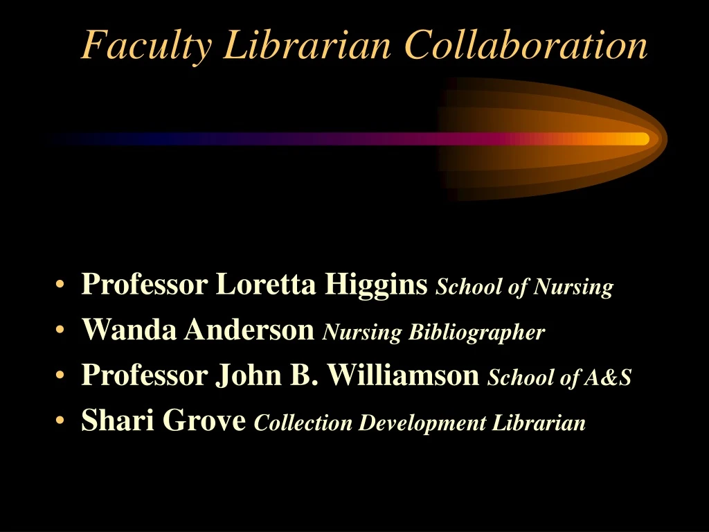 faculty librarian collaboration