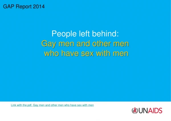 GAP Report 2014 People left behind:  Gay  men and other men  who  have sex  with  men