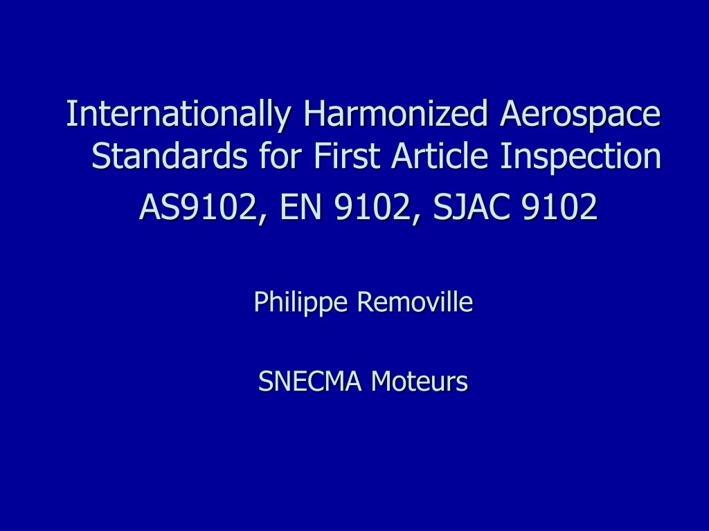 internationally harmonized aerospace standards