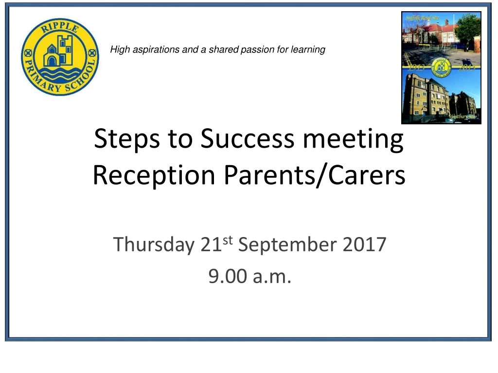 steps to success meeting reception parents carers