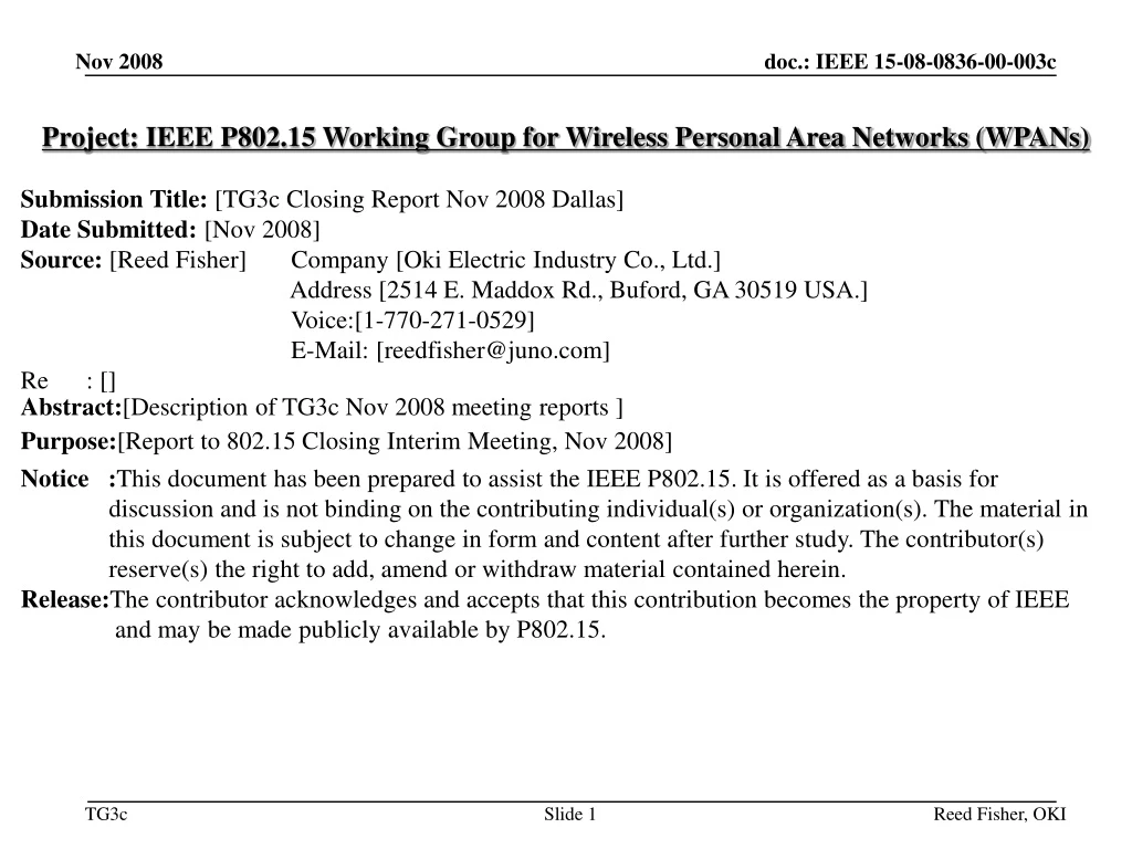 project ieee p802 15 working group for wireless