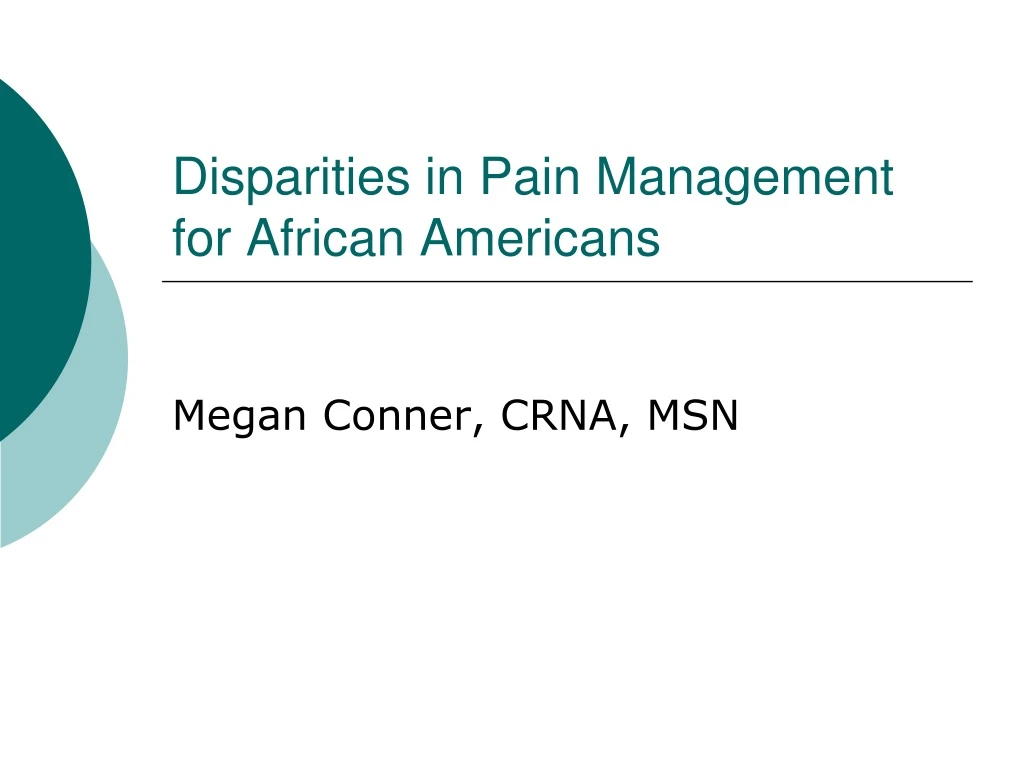 disparities in pain management for african americans