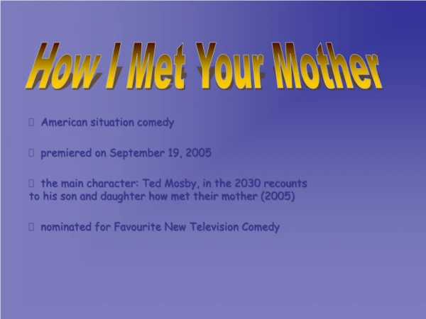 American situation comedy   premiered on September 19, 2005
