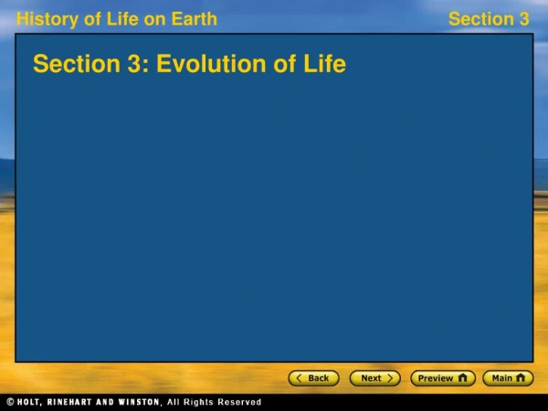 Section 3: Evolution of Life