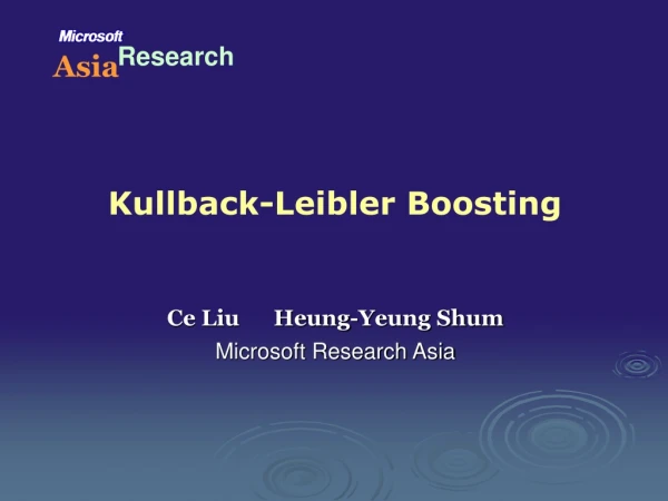 Kullback-Leibler Boosting