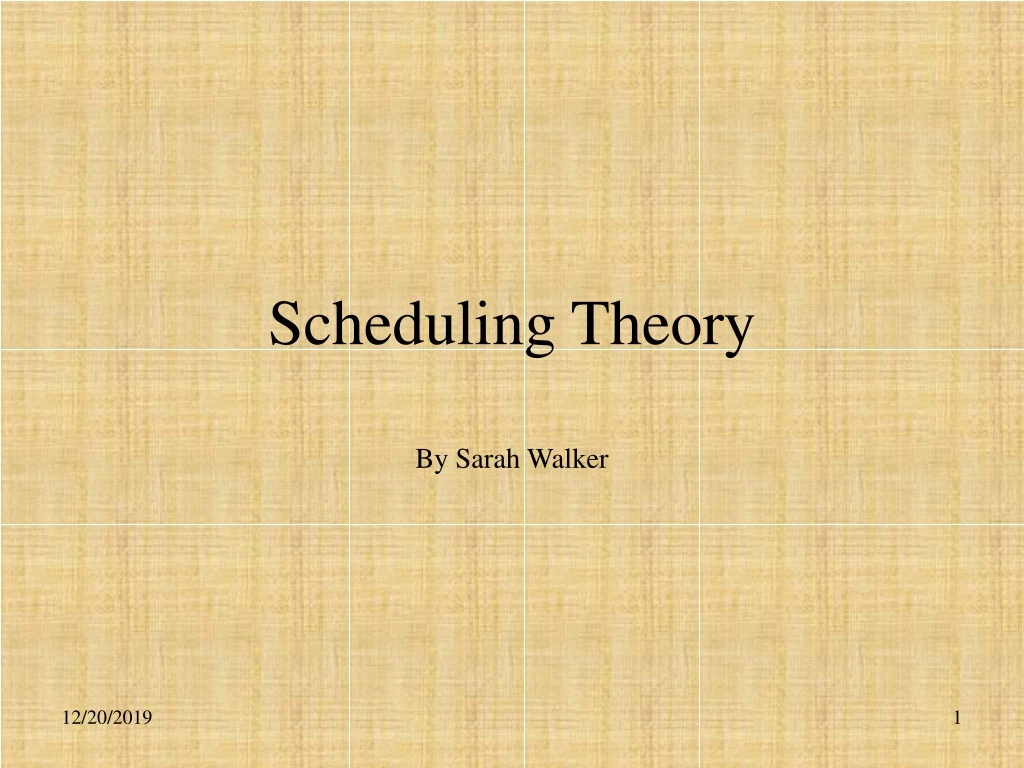 scheduling theory