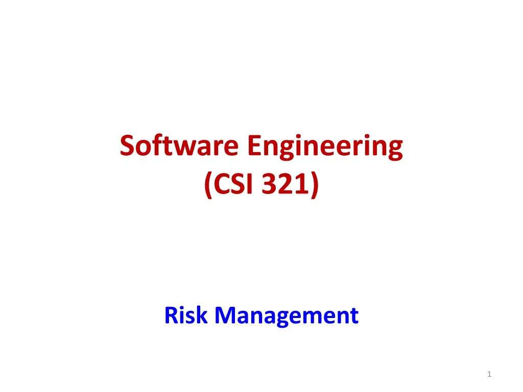 software engineering csi 321