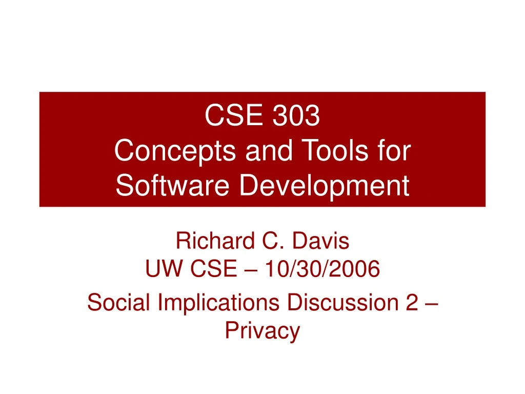 cse 303 concepts and tools for software development