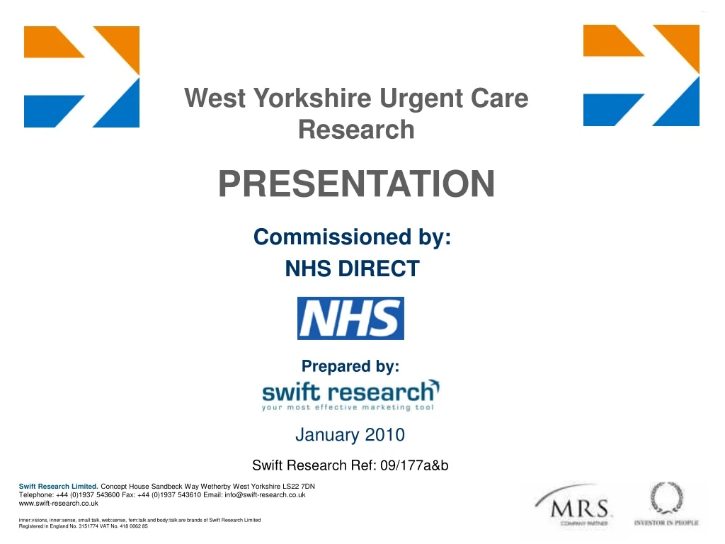 west yorkshire urgent care research presentation