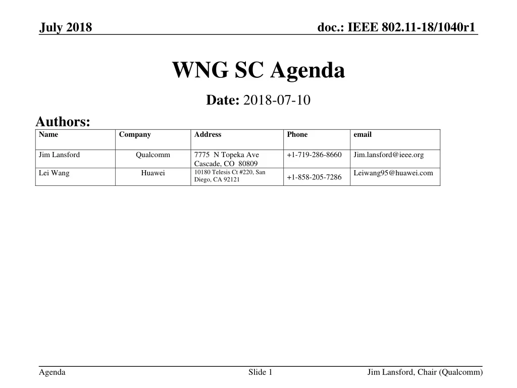 wng sc agenda