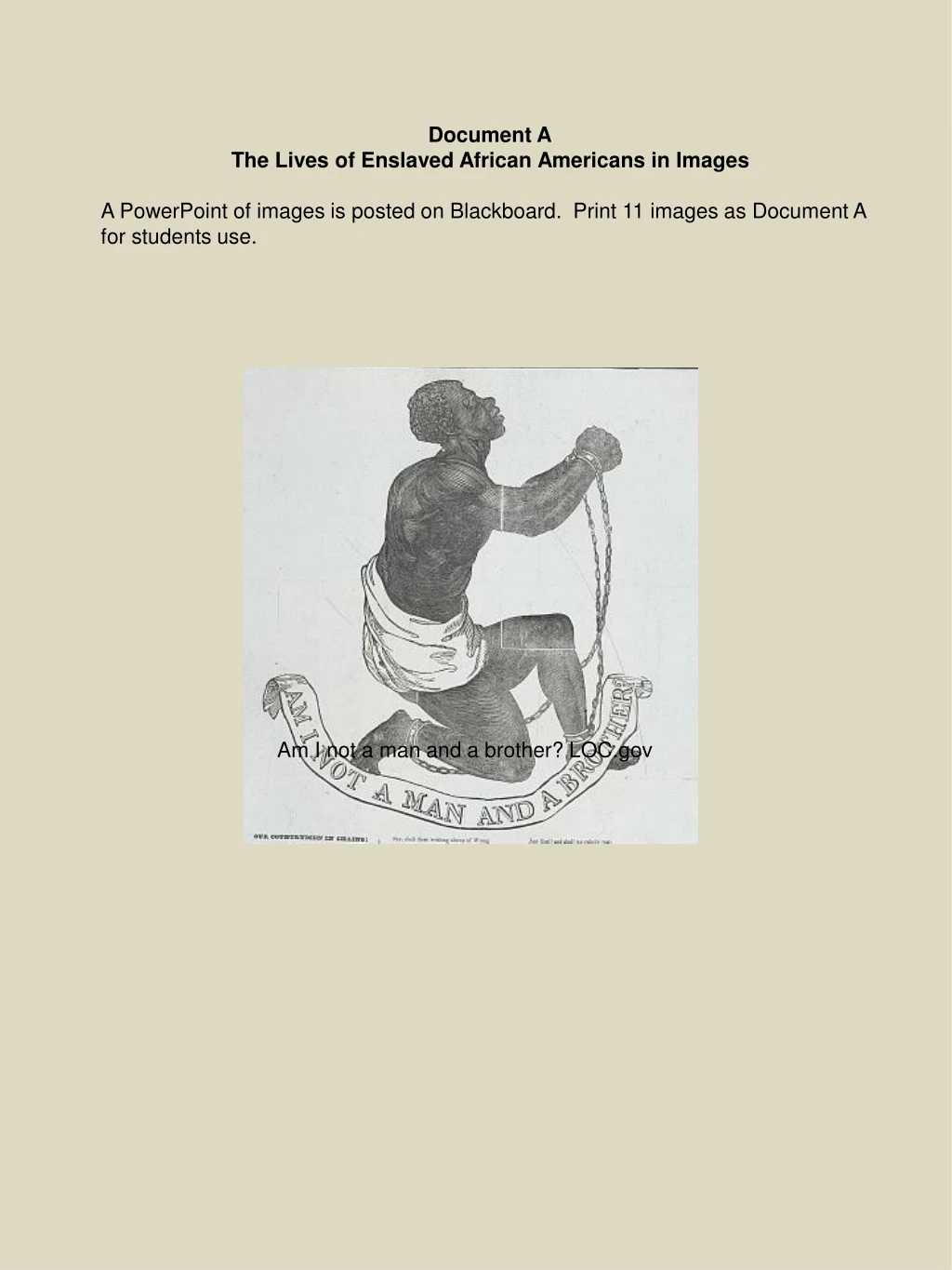document a the lives of enslaved african