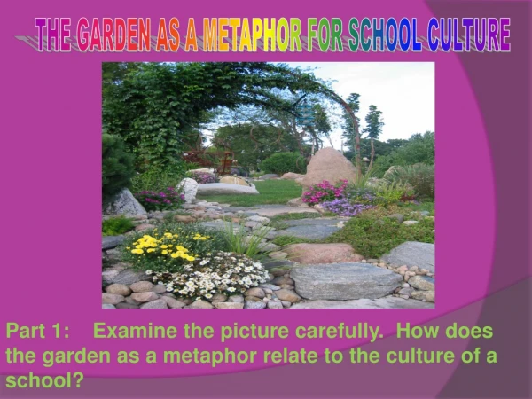THE GARDEN AS A METAPHOR FOR SCHOOL CULTURE