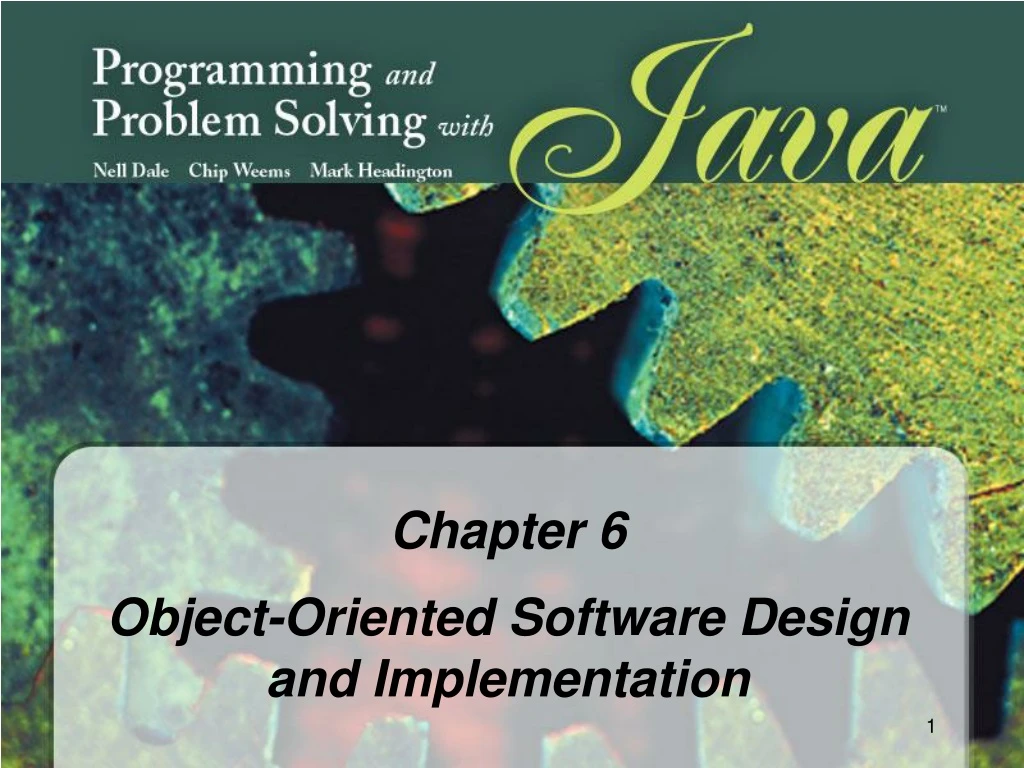 chapter 6 object oriented software design