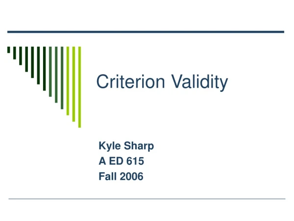 Criterion Validity