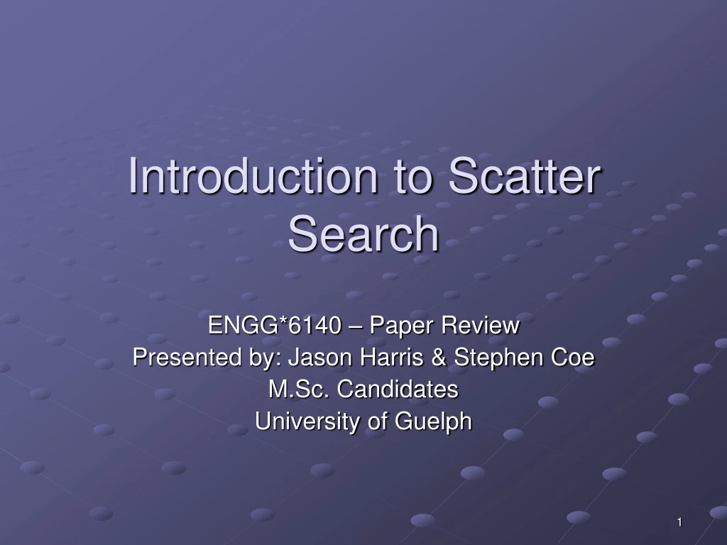 introduction to scatter search