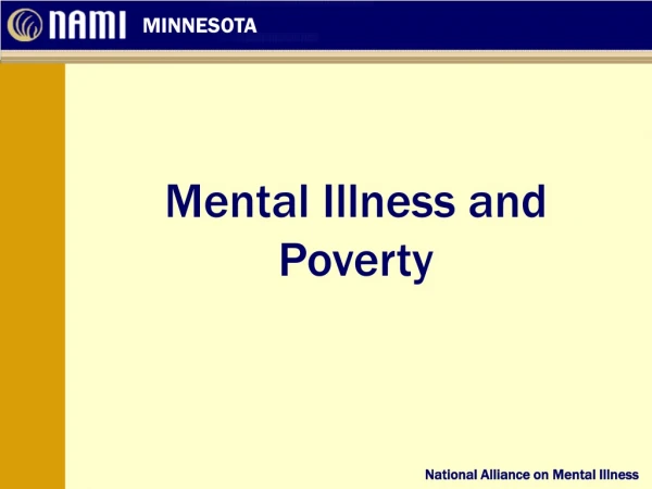 Mental Illness and Poverty