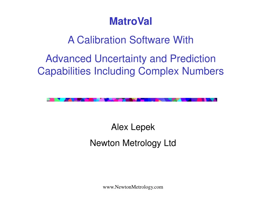 matroval a calibration software with advanced