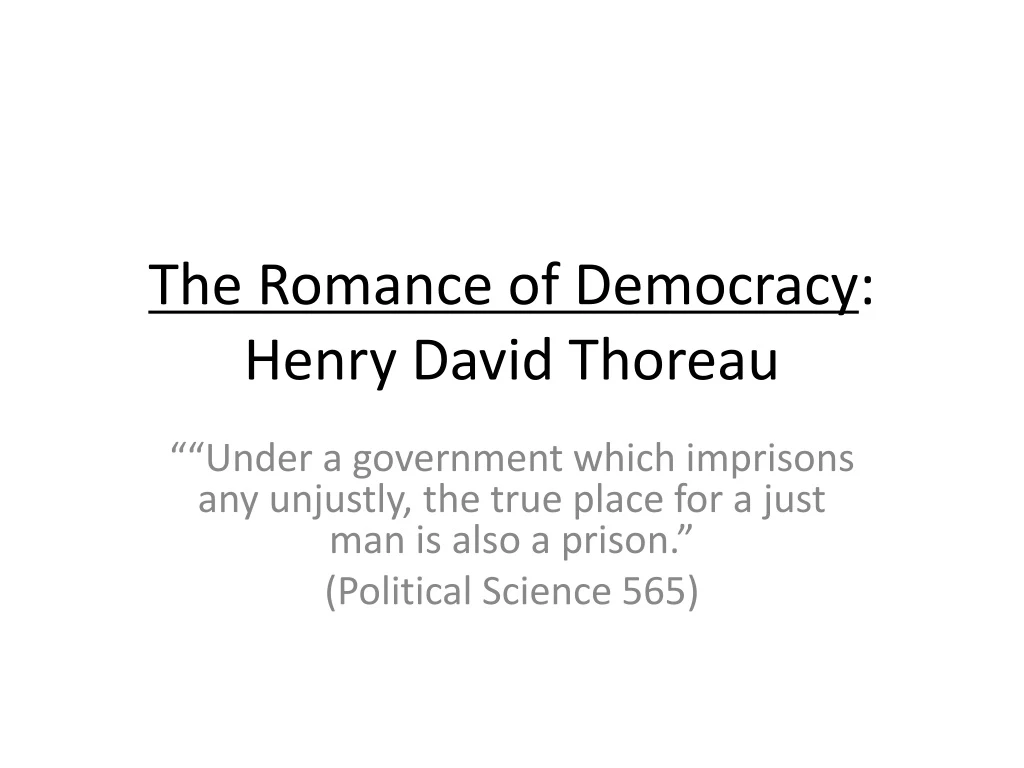 the romance of democracy henry david thoreau