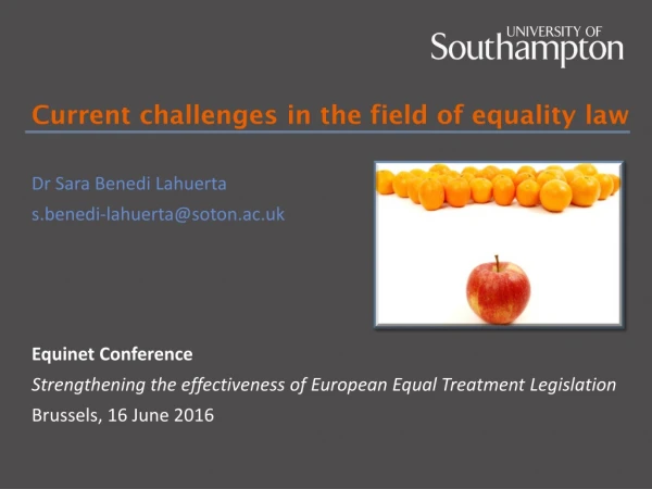 Current challenges in the field of equality law