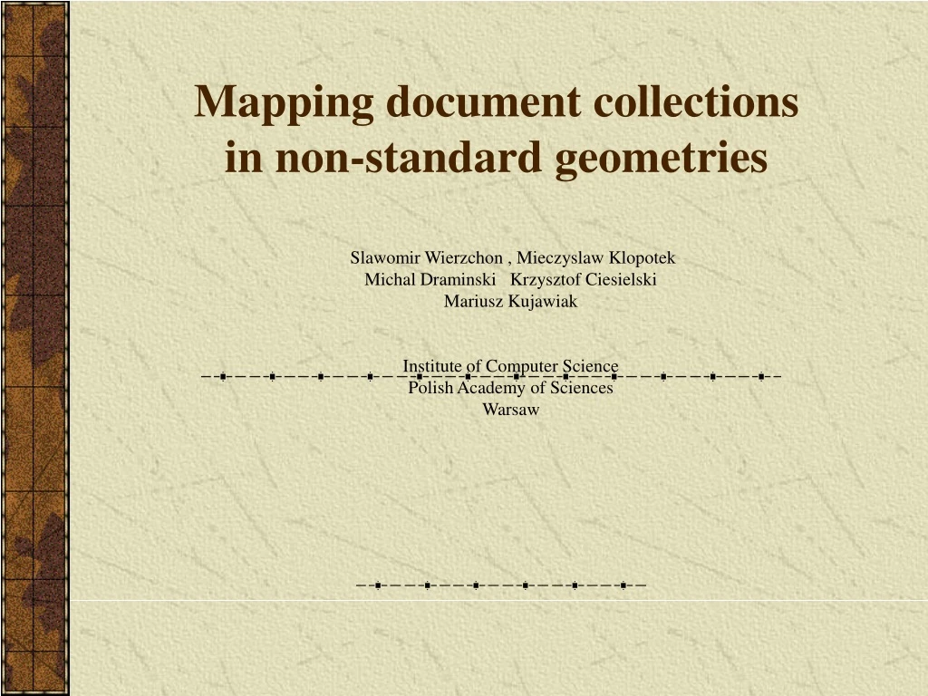 mapping document collections in non standard geometries