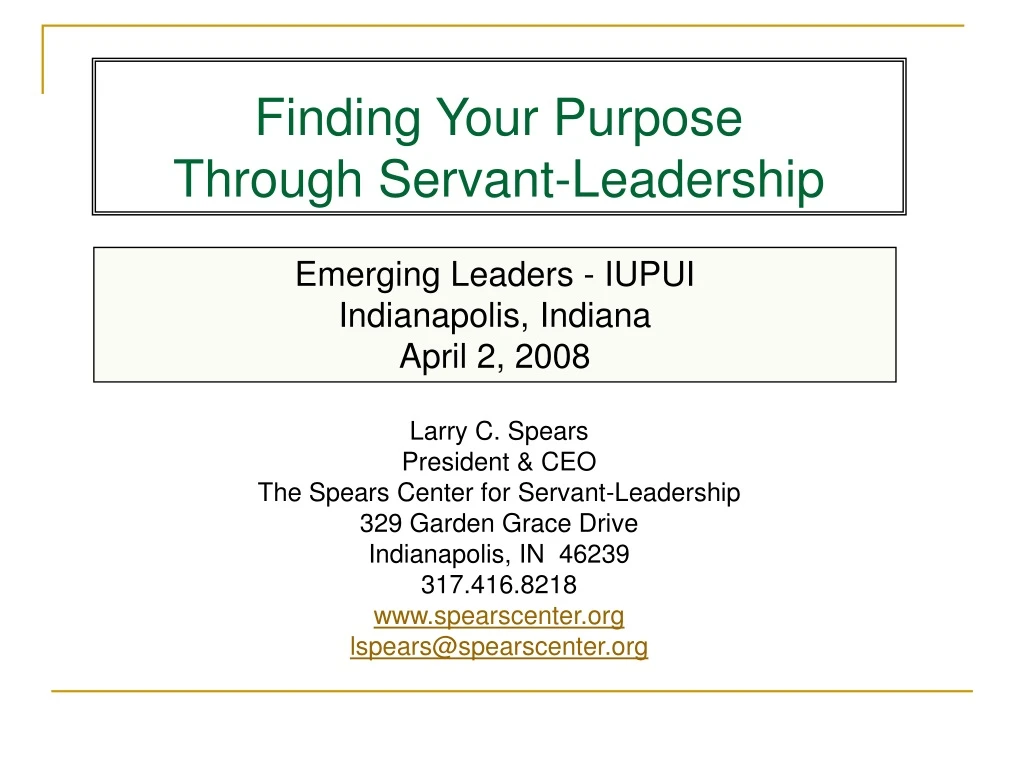 finding your purpose through servant leadership