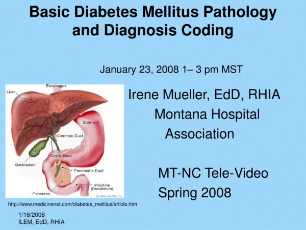 Basic Diabetes Mellitus Pathology  and Diagnosis Coding