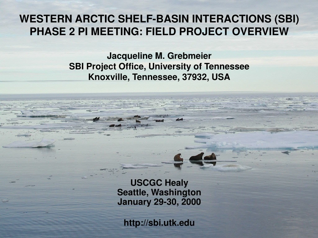 western arctic shelf basin interactions sbi phase