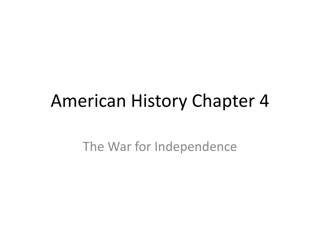 American History Chapter 4