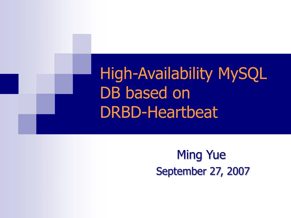 high availability mysql db based on drbd heartbeat