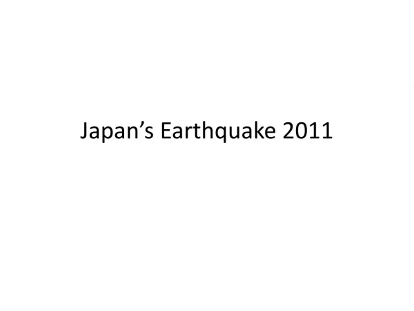 Japan’s Earthquake 2011