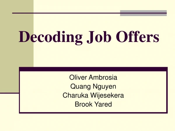 Decoding Job Offers