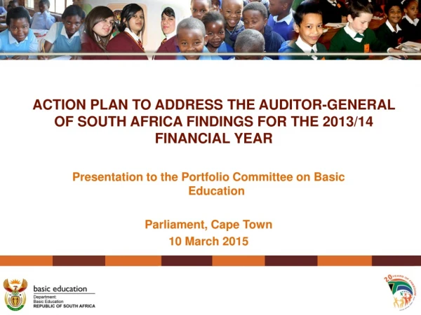 ACTION PLAN TO ADDRESS THE AUDITOR-GENERAL OF SOUTH AFRICA FINDINGS FOR THE 2013/14 FINANCIAL YEAR