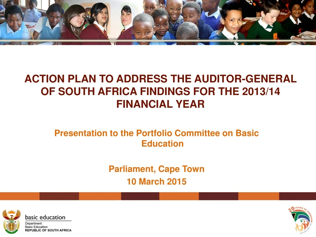 action plan to address the auditor general of south africa findings for the 2013 14 financial year