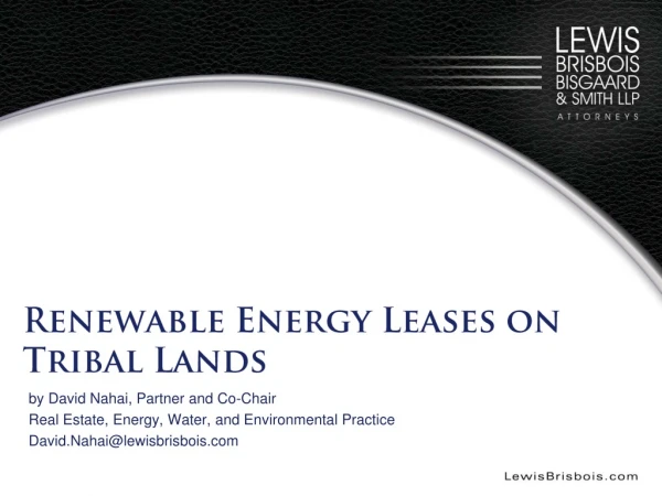 Renewable Energy Leases on Tribal Lands