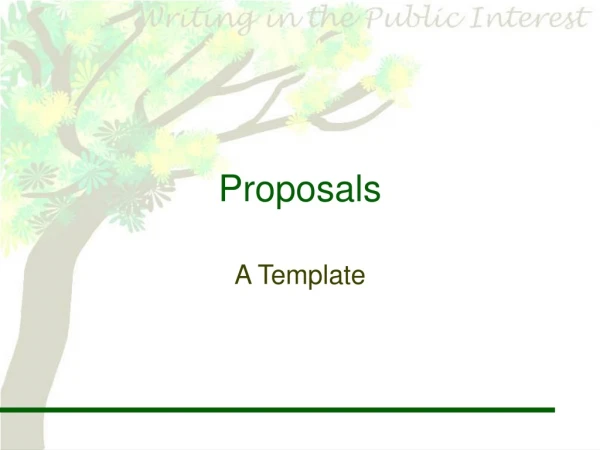 Proposals