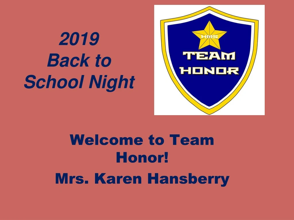 2019 back to school night