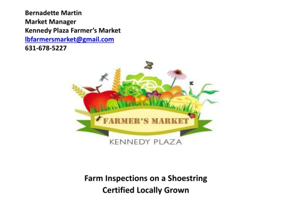 Farm Inspections on a Shoestring Certified Locally Grown