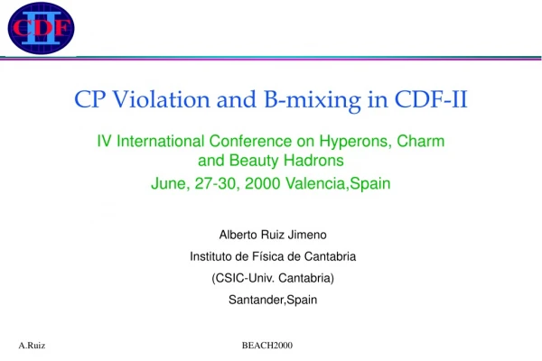 CP Violation and B-mixing in CDF-II