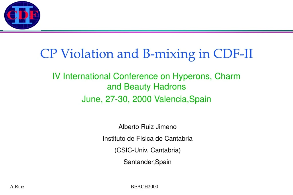cp violation and b mixing in cdf ii